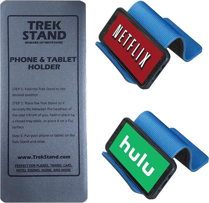 DTLgear Trek Stand Flexible Phone and Small Tablet Holder for Airplane, Office, Desk, Treadmill, Hotel, Kitchen, Plane Travel Essentials