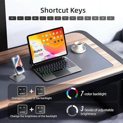 for iPad Pro 13 inch case 2024 with Keyboard M4,Magnetic Attach,Multi-Gesture Trackpad,7-Color Backlit,Shortcut Keys,Auto Sleep/Awake,Magic Keyboard for iPad Pro 13-inch M4 2024
