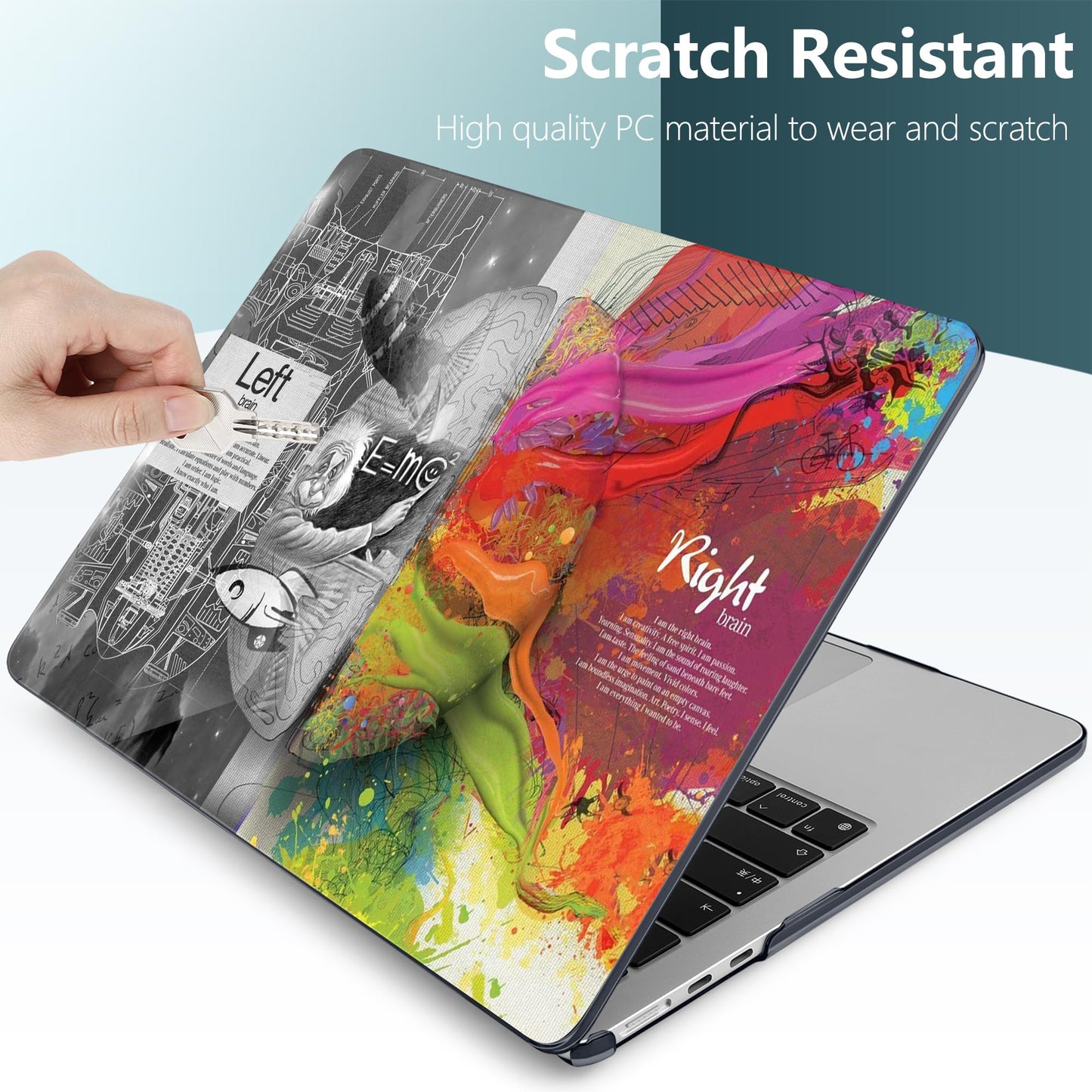 TWOLSKOO for MacBook Air 13 inch Case M5 2026 M4 2025 M3 M2 2024-2022 A3449 A3240 A3113 A2681, Plastic Hard Shell & Keyboard Cover & Screen Film for MacBook Air 13.6 inch Case, Creative Brain