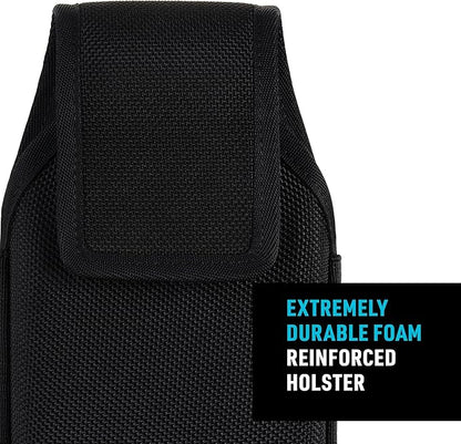 Nite Ize Clip Case Hardshell Universal Rugged Holster - Protective Phone Holder with Belt Clip - Holster for Men's & Women's Belts - Utility Belt Phone Pouch - XX-Large, Black