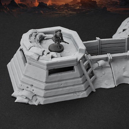 AUSPDICE RPG Terrain AF695 Trench Set – Modular Defensive Position for DND Map Layouts, Wargame Accessories, Dungeon Walls, and 28mm–32mm Miniature Tabletop RPG Games