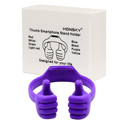 Honsky Thumbs-up Cell Phone Stand Holder, Tablet Stand Cradle for Desk Desktop Smartphone Cellphone Mobile Phone Tablets, Universal Adjustable Flexible, Purple