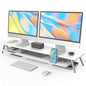 Fenge Monitor Stand Riser, Wooden Desk Shelf with 2-Tier Storage