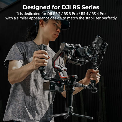 SmallRig Focus Control Dual Grip for DJI RS 2 / RS 3 Pro/RS 4 Pro Gimbal Stabilizer, Dual Handle with NATO Rail, Joystick Operation, Mode Switching, Centering/Locking, Max Load 17.6lb(Not for RS4)