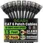 GEARit Cat6 Patch Cables Cat 6 Ethernet Cable 6 ft 10-Pack Green