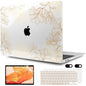 MEEgoodo for MacBook Air 13 inch Case 2021 2020 2019 2018 Released A2337 M1 A2179 A1932 with Touch ID, Plastic Hard Shell & Keyboard Cover Compatible with MacBook Air Case 13.3,Trendy Bow & Hearts