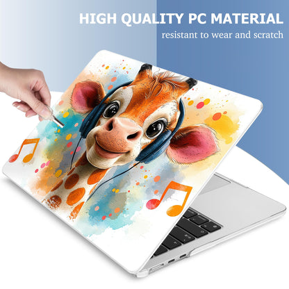 Mektron Case for 2026 MacBook Air 15 INCH M5 A3448 Compatible with M4 A3241 /M3 A3114 /M2 A2941 Printed Plastic Hard Shell Cover with 15.3" Liquid Retina Display Touch ID- Cute Giraffe