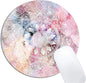 White Watercolor Mandala Mouse Pad Round Non-Slip Rubber Mousepad Laptop Office Computer Decor Cute Desk Accessories Customized Design Mouse Pad