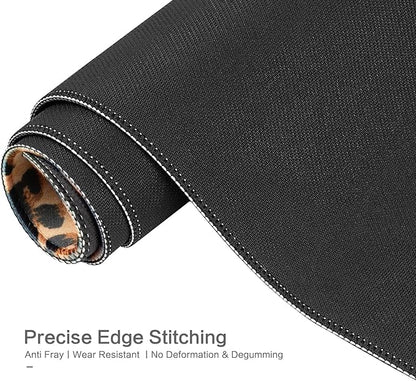 Lokigo Leopard Print Desk Pad, Brown Large Gaming Mouse Pad, Waterproof Rubber Base Mousepad for Desk with Stitched Edges DeskMatt for Laptop Gaming Office Work Study, 31.5"x15.7", Cheetah