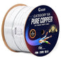 Newyork Cables | Cat6A Plenum (CMP) Cable 1000ft, 750MHz, PoE++ (4PPoE) | 100% Solid Bare Copper 10GB High Speed Ethernet Cable | 23AWG 4 Pair (UTP) Solid Conductors Available in 7 Colors (White)