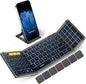 Foldable Bluetooth Keyboard with Numeric Keypad, Samsers Full-Size Wireless Folding Keyboard with Backlight, Portable Travel Keyboards for iOS Android Windows Mac OS, Support 3 Device(BT5.1 x 3), Gray