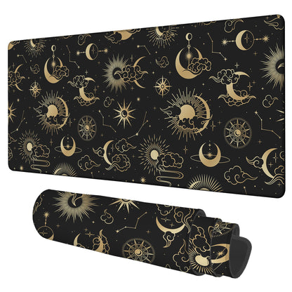 NITAHHHY Gaming Desk Pad Large Extra Length Clouds, Moon and Sun Mouse Pad Keyboard Laptop Non-Slip Waterproof with Rubber Base Thick Stitched Edge Mouse Mat for Office Home 35.4 x 15.7 Inches
