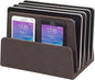 MobileVision Multi Device Stand & Organizer for Smartphones, Tablets and Laptops, Executive Dark Brown, 5 Slots