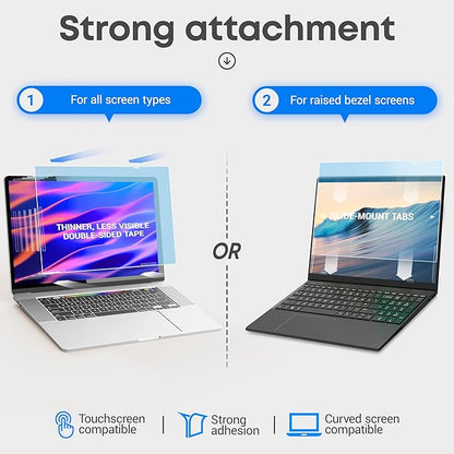 VINTEZ 15.6 inch Blue Light Blocking Screen Protector Panel for 16:9 Widescreen Computer Monitor and Laptop - PC Anti-UV Eye Protection Filter Film - Anti-Scratch Diagonal Frame Shield [2 Pack]
