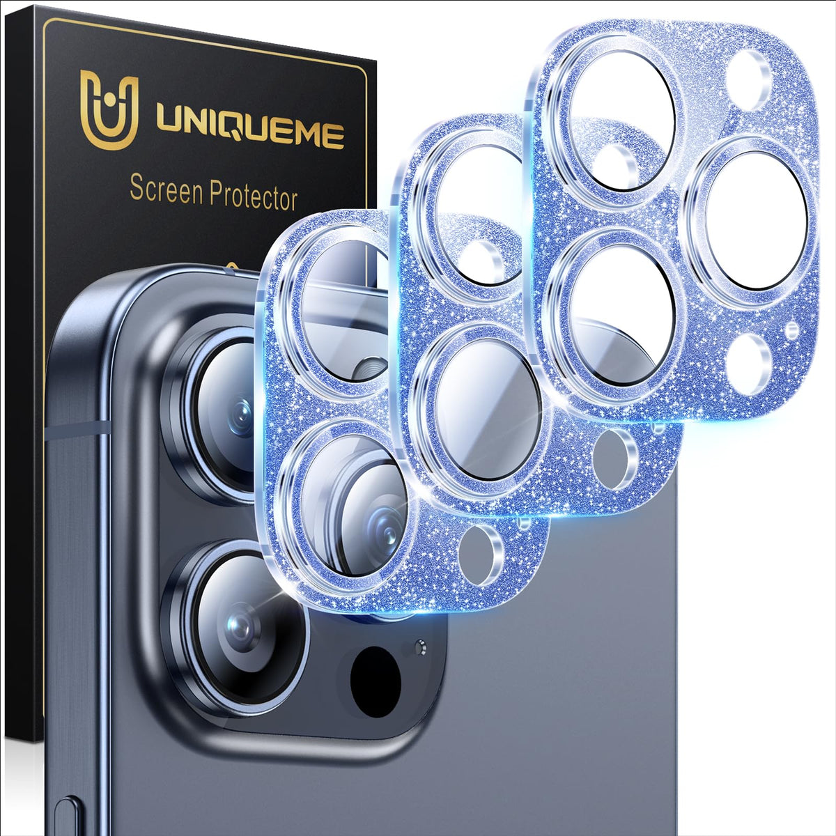 UniqueMe for iPhone 13 6.1"/13 Mini 5.4" Camera Lens Protector-Black Circle