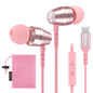 LUDOS OMNITONE Wired Earbuds in-Ear Headphones, 5 Year Warranty, Earphones with Microphone, 3.5 mm Jack Corded Ear Buds, Videoconference for iPhone, Samsung, Laptop, Kids, School Students - Red
