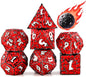 PJOY Metal D&D Dice Set for Dungeons and Dragons Dice with Case Meteorite Black Red 16mm Role Playing Cool DND Gifts for Players DM Board Game Masters