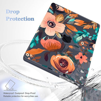 for MacBook Pro 16 inch Case 2021 2022 2023 2024 Release A3186 A3403 M4 A2991 M3 A2780 M2 A2485 M1 Pro/Max, Hard Shell Case with Screen Protector & Keyboard Cover, Florals Pattern
