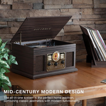 Victrola Quincy - 6-in-1 Bluetooth Record Player - Grey