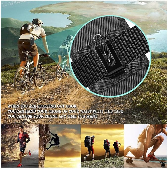 Cell Phone Holster for iPhone 16,16 Pro,16e,15,15 Pro,14,14 Pro 13,13 Pro 12,12 Pro,11 Galaxy S25 S24 S23 S22 Case with Belt Clip Phone Belt Holder Carrying Pouch Cover (Fits Otterbox Case on Case on)