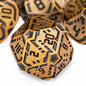 OGCOPHEN Metal DND Sci-fi Dice Set 7PCS Stripe Polyhedral Dice for Dungeons Dragons RPG Role Playing Game, Glitter D and D Dice with Gift Box D6 D8 D10 D12 D20 (Black&Blue Purple)