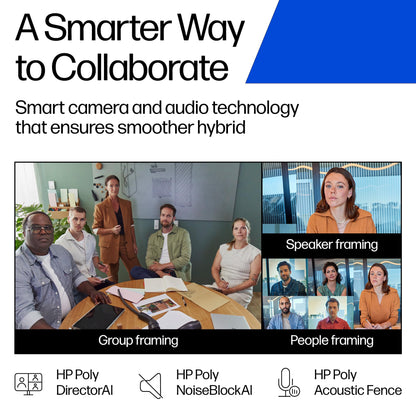 Poly Studio V12 – USB Video Bar for Small Rooms - 4K 20MP Camera, AI-Enhanced Audio, Noise Cancellation, Poly Lens Management - Microsoft Teams, Zoom & Google Meet Compatible - Thoughtfully Made
