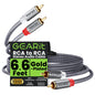 GEARit RCA Cables 1ft OFC, RCA Cables Car Audio with Dual Shielding & Gold-Plated Connectors, RCA Cable for Subwoofer Cable, Hi-Fi System, Amplifier, Active Speakers, Gaming Consoles