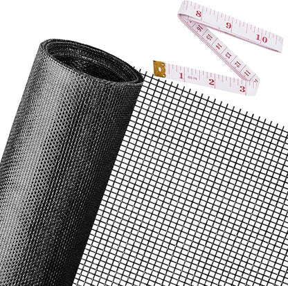 Replacement Window Screens, 48X118 Inch Durable Window Screen Mesh for Patio Porch Door Windows, DIY Adjustable Fiberglass Screen Repair Kit Sliding Net Roll Pet, Black by Ouskr