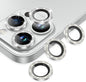 AGVEE 3+3 for iPhone 14 Pro 6.1" / 14 Pro Max 6.7" Camera Lens Protector, Bling Diamond & Bling Glitter Metal Ring 9H Tempered HD Glass Camera Screen Protector Cover Film, Silver