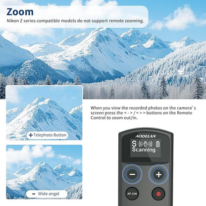 Rechargeable Shutter Release for Nikon AODELAN Wireless Camera Remote Control Compatible with COOLPIX P1000, P1100, P950, B600, A1000, Z50, Z30, Z fc, Z6 II, Z7 II,Z5, Replaces Nikon ML-L7(Black)