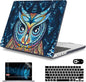 Mektron Case for MacBook Pro 16" M4 A3403 A3186 M3 A2991 M2 A2780 M1 A2485 (2021/2023/2024) Pro/Max with Touch ID, Hard Shell Plastic Laptop Cover Keyboard Cover Screen Protector, Owl