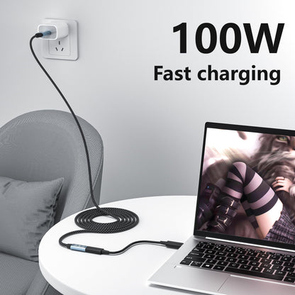 HOTUTUKI USB C Extension Cable 16.5FT, 20Gbps/100W USB3.2 Type C Extender Cord, 4K@60Hz Video Output Nylon Braided USB C Male to Female Extension Charging Cable Compatibility with Thunderbolt 4/3