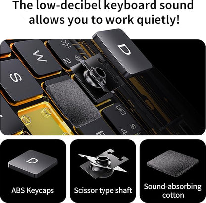 iPad Keyboard Case for 2024 M4 iPad Pro 11 inch, Magic Wireless Keyboard with Trackpad 7 Color Backlit, 360° Rotating Stand Transparent Protective Cover with Pencil Holder (Black)
