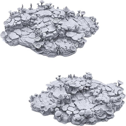 EnderToys Shroom Grotto Floors by Printable Scenery, 3D Printed Tabletop RPG Scenery and Wargame Terrain 28mm Miniatures