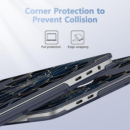 for MacBook Pro 16 inch Case 2019 2020 Release Model A2141, Plastic Hard Shell Cover with Keyboard Cover & Screen Protector for MacBook Pro 16 inch with Touch Bar & Touch ID, Flower Dahlia