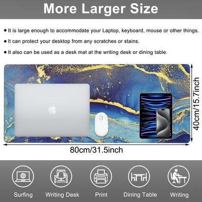 Mouse Pad, Large Alcohol Ink Art Desk Mat, Extended Non-Slip Gaming Keyboard Mousepad Desk Pad, Thick Stitched Edges Waterproof Mouse Mat 31.5"x15.7" (Abstract Fluid Art Painting)