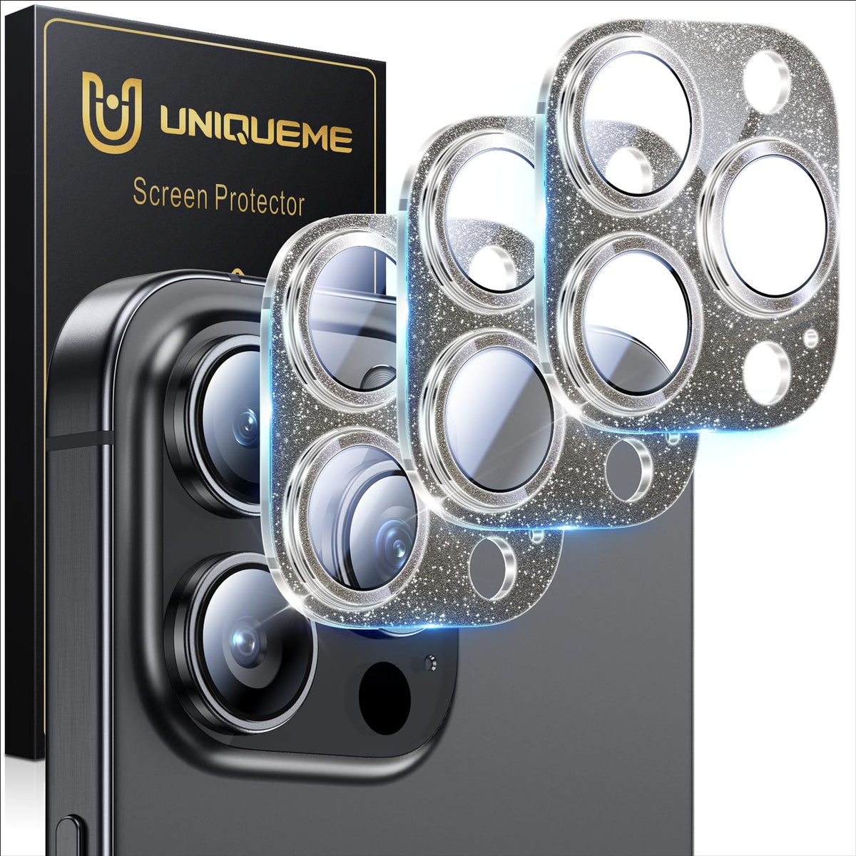 UniqueMe for iPhone 13 6.1"/13 Mini 5.4" Camera Lens Protector-Black Circle