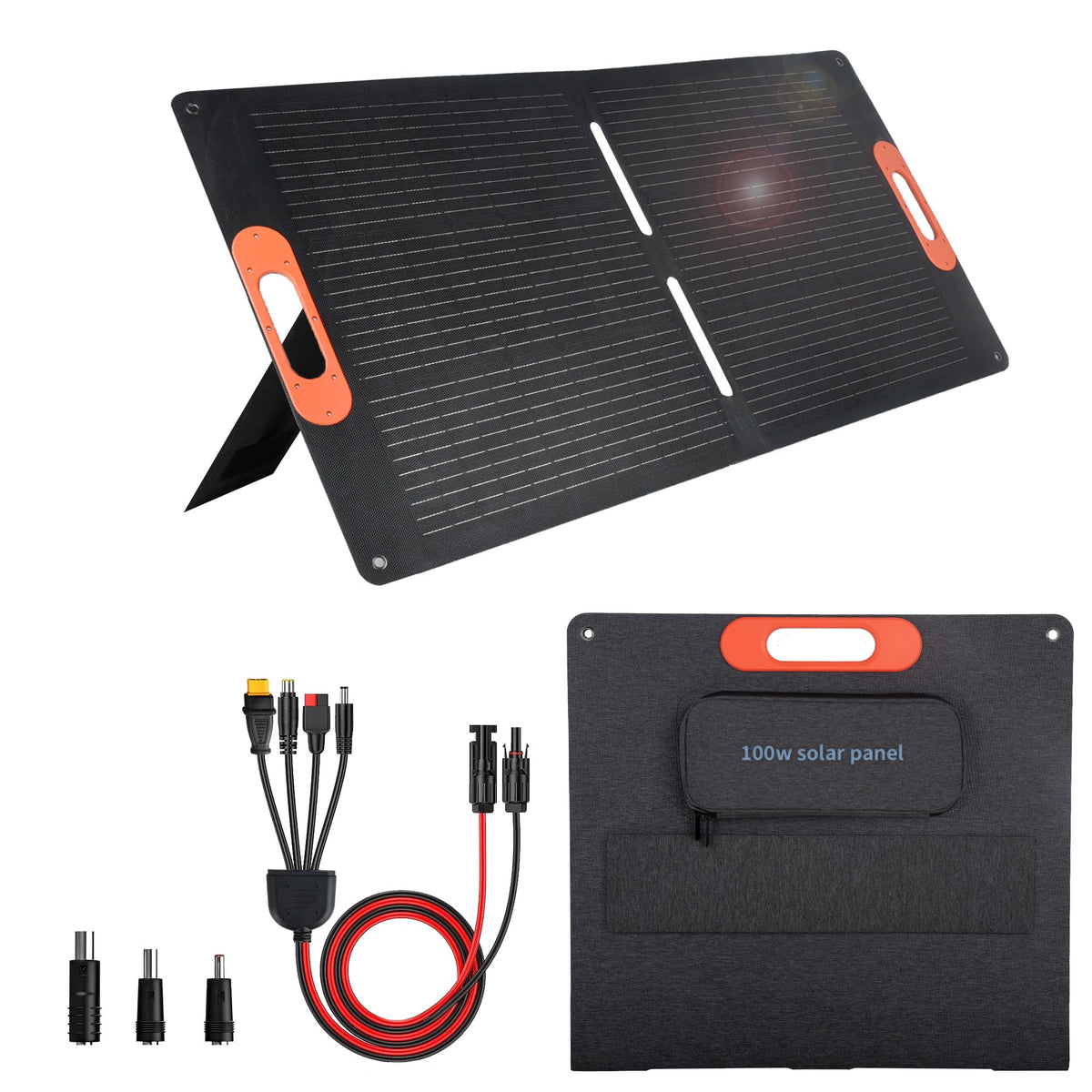 VLAIAN 400W Portable Solar Panel for Power Station Generator,400 Watt Foldable Solar Panel Charger with MC4 Output,3-in-1 DC Connector,23.5% High Efficiency for Outdoor Camping RV Travel (400W)