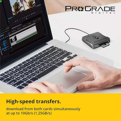 CFexpress Type B and SD UHS-II Dual-Slot Memory Card Reader by ProGrade Digital | USB 3.2 Gen 2 for Professional Filmmakers, Photographers & Content Creators
