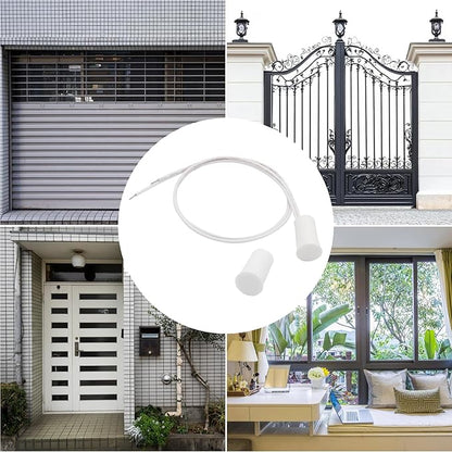 5PCS Recessed Wired Security Window Door Contact Sensor, Normally Closed NC, Door Alarm Magnetic Reed Switch with 2 Wire, ABS White, RC-35