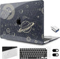 MEEgoodo for MacBook Air 13.3 inch Case 2021 2020 2019 2018 A2337 M1 A2179 A1932, Clear Case for MacBook Air M1, Hard Shell with Keyboard Webcam Cover & Trackpad Film & Type C Adapter,Moon