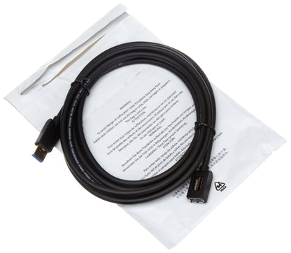 Amazon Basics USB 3.0 Extension Cable, A-Male to A-Female, 4.8Gbps High-Speed, Gold-Plated Connectors, 3.3 Foot, Black