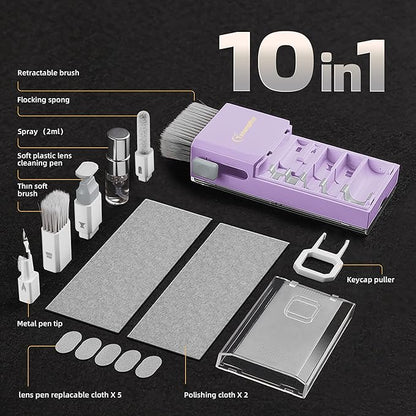 Laptop Screen Keyboard Cleaner Kit, All in 1 Electronic Cleaning Tool for MacBook iPad iPhone Pro Cell Phone, Brush Tool for Tablet, Computer, PC Monitor,TV Camera Lens with Patent, Purple