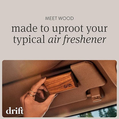 Drift Car Air Freshener - The Original Wood Air Freshener - Car Odor Eliminator - Long Lasting Scent - Metal Clip - Essential Oils - Clean Ingredients - Amber Scent 3 Pack Refill - NO CLIP INCLUDED