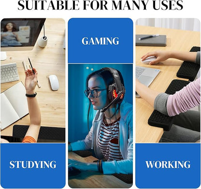 MABOZOO L-Shaped Desk Wrist Elbow Rests, 2PCS Memory Foam Elbow Support Padding with Non-Slip Bottom, Ergonomic Wrist Cushions for Table or Desk Edge