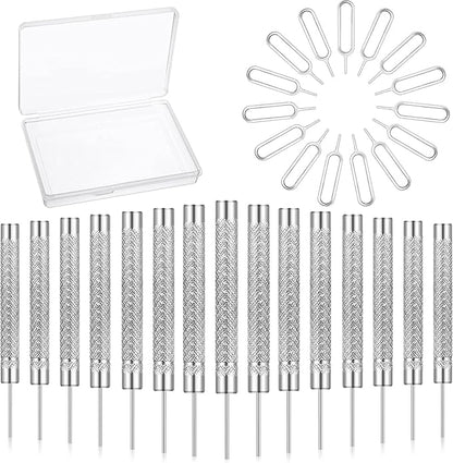 Frienda 30 Pieces SIM Card Removal Tool SIM Card Tray Eject Pins Opening Removal Tool Cellphone Eject Pin with Transparent Storage Box Packaging for Most Smart Phones, Silver, 2 Styles