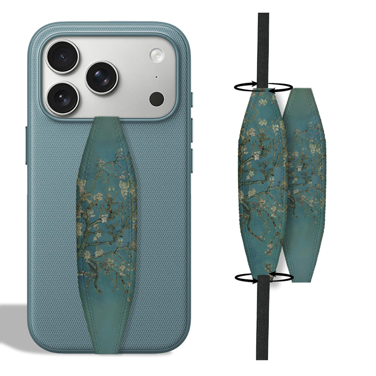 Switchbands Phone Grip Strap – Soft Anti-Drop Elastic Hand Strap, Arthritis Friendly, Slim Universal Fit, Wireless Charging Compatible Art Gift – Mona Lisa & Girl with a Pearl Earring