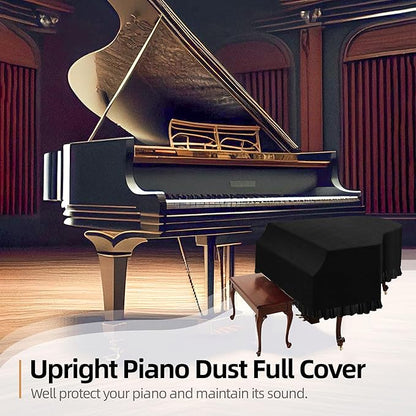Grand Piano Keyboard Dust Cover, Music Stretchy Dirt Proof Keyboard Cover With Durable Elastic & Cord Lock Must Have Piano Accessories