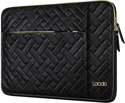 Lacdo Laptop Sleeve Case for 14 inch New MacBook Pro M4/M3/M2/M1 Chips Pro Max A3112 A3401 A3185 A2918 A2992 A2779 A2442 2024-2021, 13.8 inch Surface Laptop 7th Copilot+PC Computer Bag, Elegant Black