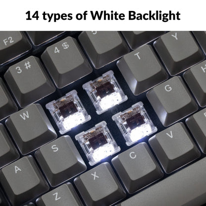 Keychron C2 Pro Wired Custom Mechanical Keyboard Full Size Layout QMK/VIA Programmable Macro White Backlit with Tactile Brown Switch OEM Profile Double-Shot PBT Keycaps for Mac Windows Linux